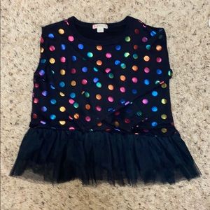 Crew cuts polka long sleeve top